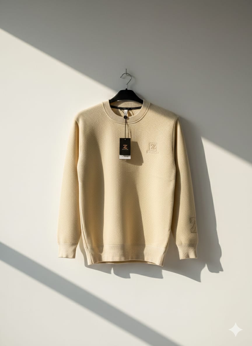Light Beige Crewneck T Shirt Done