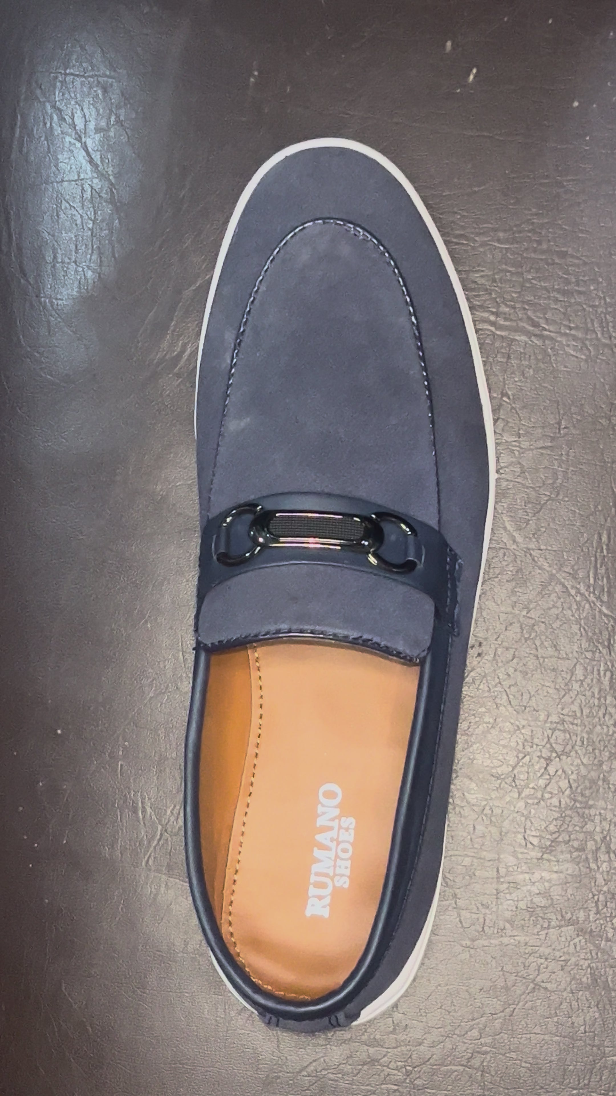 Navy Suede Loafers
