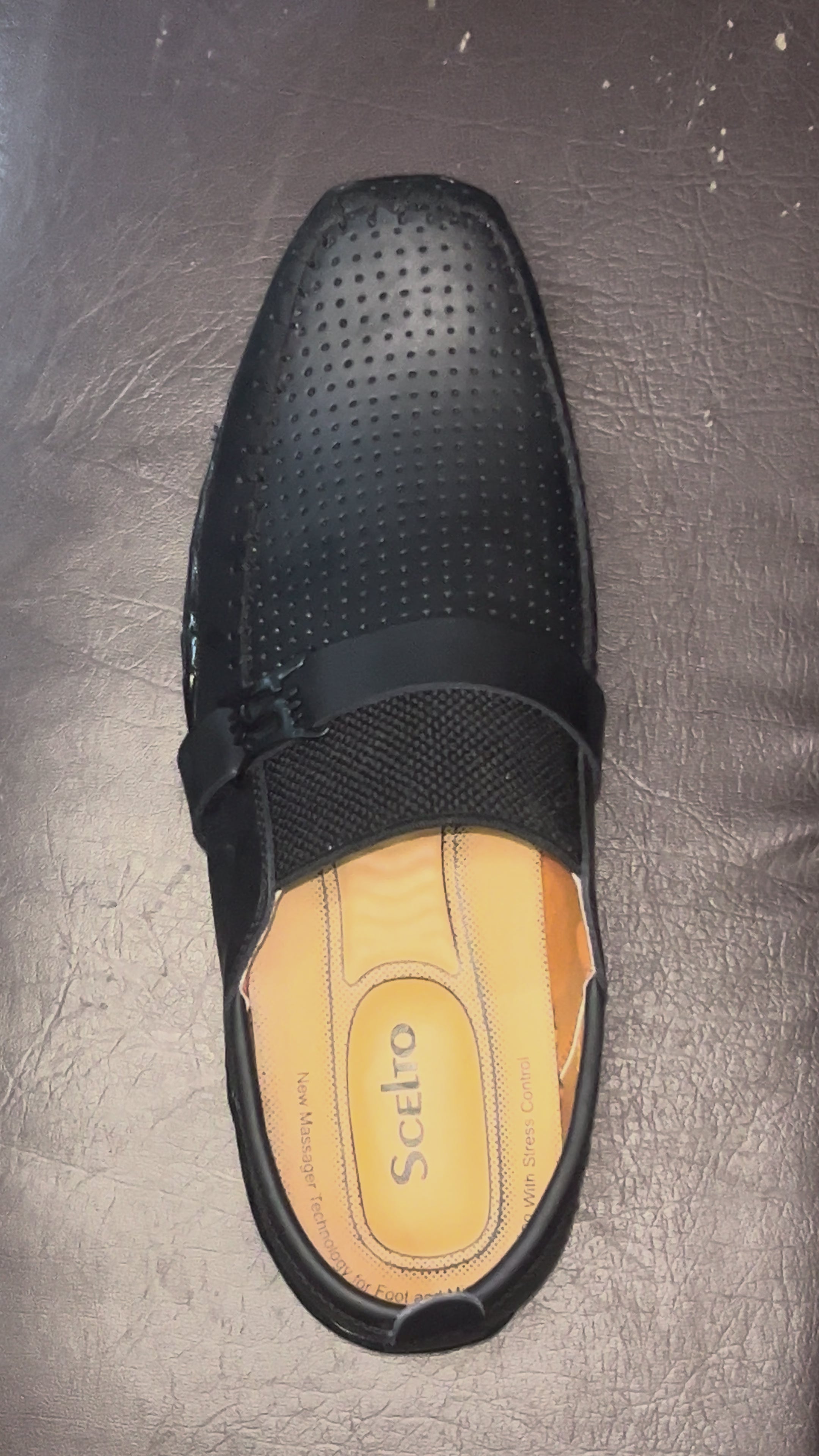 Black Perforated Moccasins