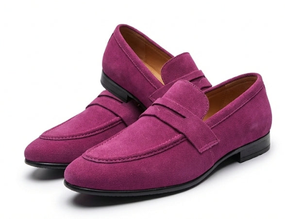 Deep Red Casual Mesh Loafers