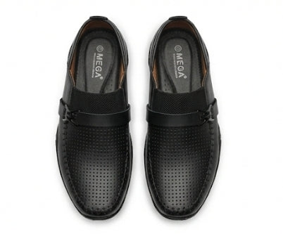 Black Perforated Moccasins