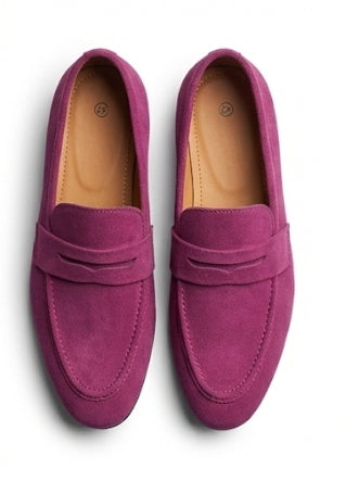 Deep Red Casual Mesh Loafers