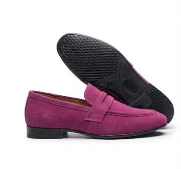 Deep Red Casual Mesh Loafers