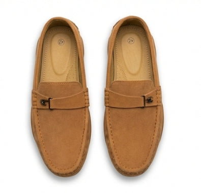 Camel Suede Loafers shoes